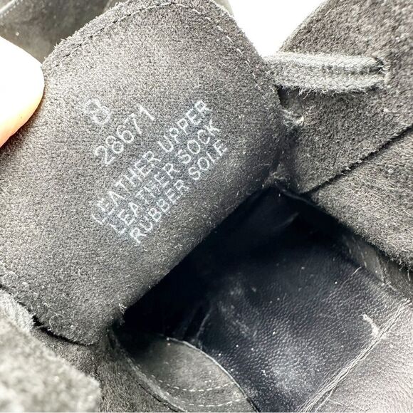 J Crew Black Suede Leather Macalister Wedge Chukka Tie Ankle Boots Size 8 - Picture 7 of 10